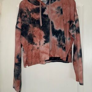 Blush Tie-Dye Lounge Crop Hoodie from Kyodan size M